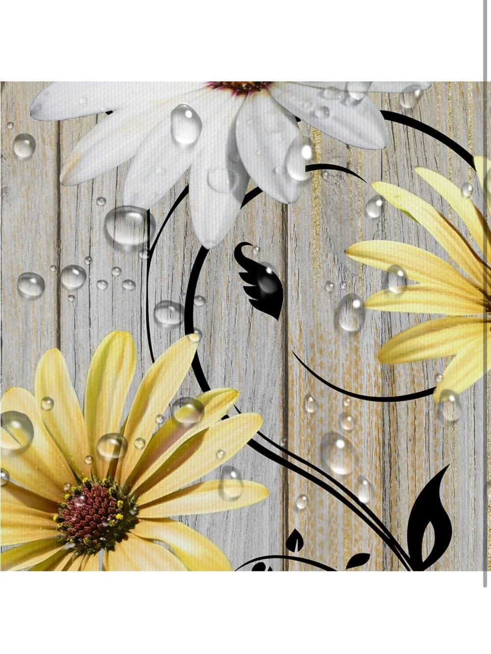 Rustic farmhouse Floral Daisy Butterfly Shower Curtain
